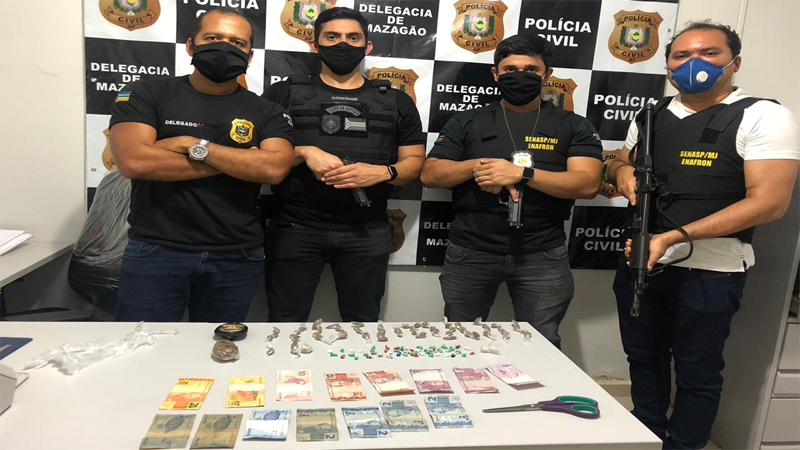 POLÍCIA CIVIL APREENDE TRÊS ADOLESCENTES DROGAS E DINHEIRO EM MAZAGÃO