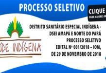 Processo Seletivo destinado à seleção de profissionais de nível médio e nível superior para atuação na área de saúde indígena