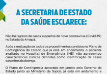 Secretaria de Estado Saúde esclarece que não há registros de casos suspeitos do novo coronavírus no Amapá