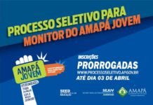 Processo Seletivo para monitor do Amapá Jovem tem inscrições prorrogadas