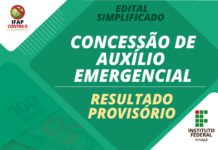 Ifap divulga a lista provisória de estudantes que irão receber auxílio emergencial