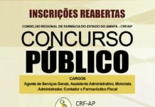 CRF-AP retoma as inscrições para o concurso público para cargos de nível médio e superior