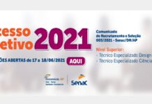 SENAC Amapá abre processo seletivo para as funções de Técnico Especializado Design e Ciência da Computação