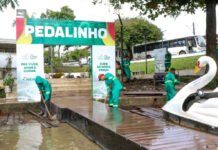 Em Macapá, Praça Floriano Peixoto recebe mutirão de limpeza e manutenção após festa do trabalhador